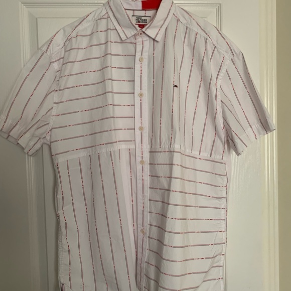 Tommy Hilfiger Denim white button down short sleeve men’s shirt - Picture 2 of 7